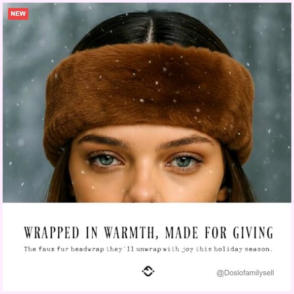 Faux Fur Lined Winter Headband Ear Warmer One Size Fits Most